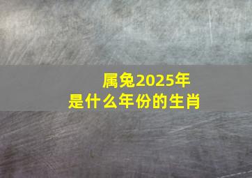 属兔2025年是什么年份的生肖