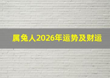 属兔人2026年运势及财运