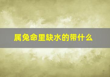 属兔命里缺水的带什么