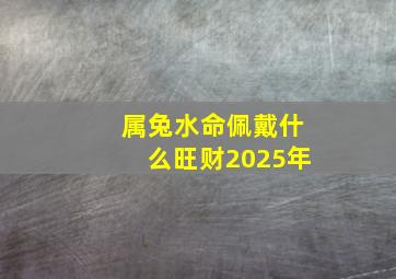 属兔水命佩戴什么旺财2025年