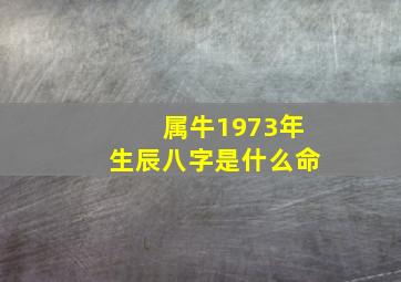 属牛1973年生辰八字是什么命