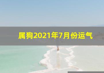 属狗2021年7月份运气