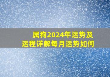 属狗2024年运势及运程详解每月运势如何