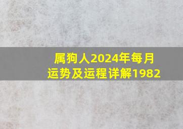 属狗人2024年每月运势及运程详解1982