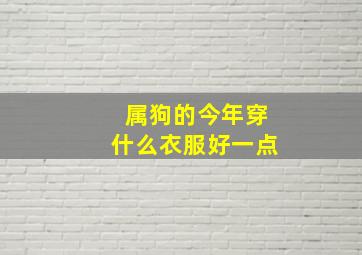 属狗的今年穿什么衣服好一点