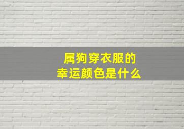 属狗穿衣服的幸运颜色是什么