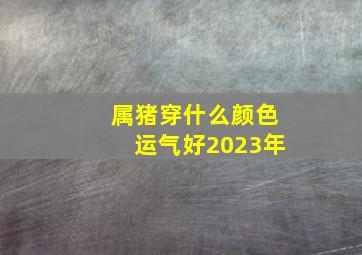 属猪穿什么颜色运气好2023年