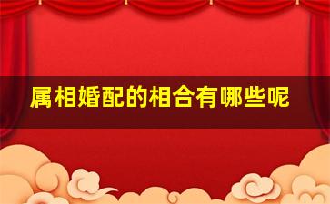 属相婚配的相合有哪些呢