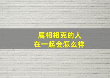 属相相克的人在一起会怎么样