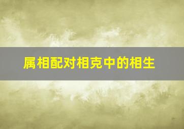 属相配对相克中的相生