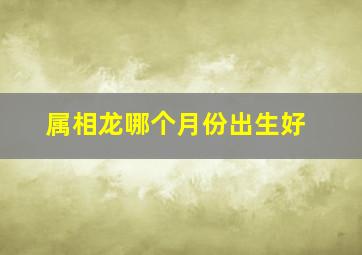 属相龙哪个月份出生好