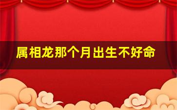 属相龙那个月出生不好命