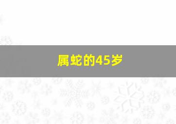 属蛇的45岁