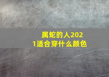 属蛇的人2021适合穿什么颜色