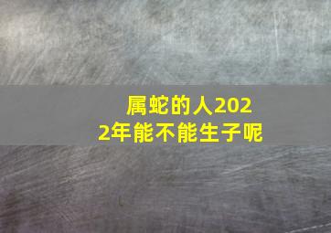 属蛇的人2022年能不能生子呢