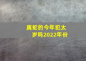 属蛇的今年犯太岁吗2022年份