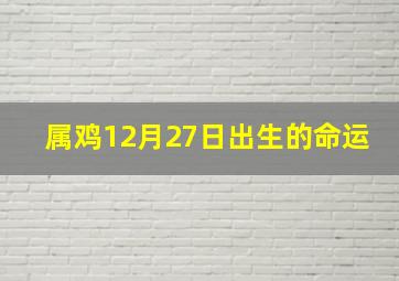 属鸡12月27日出生的命运