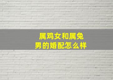 属鸡女和属兔男的婚配怎么样