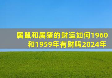 属鼠和属猪的财运如何1960和1959年有财吗2024年