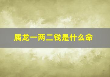 属龙一两二钱是什么命