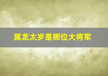 属龙太岁是哪位大将军