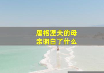 屠格涅夫的母亲明白了什么