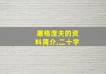 屠格涅夫的资料简介,二十字