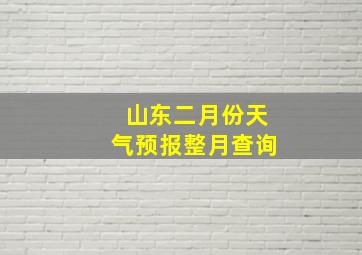 山东二月份天气预报整月查询