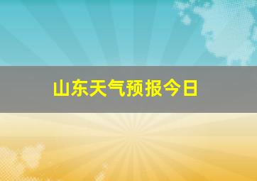 山东天气预报今日