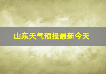 山东天气预报最新今天