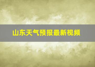 山东天气预报最新视频