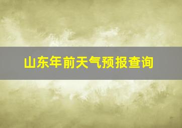 山东年前天气预报查询