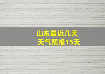 山东最近几天天气预报15天