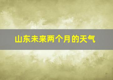 山东未来两个月的天气