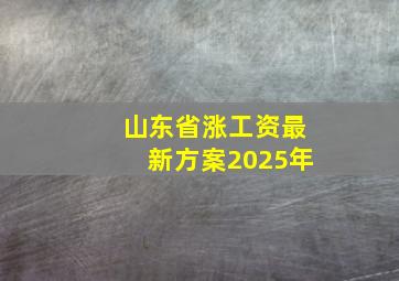 山东省涨工资最新方案2025年