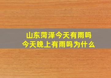 山东菏泽今天有雨吗今天晚上有雨吗为什么