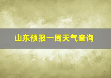 山东预报一周天气查询