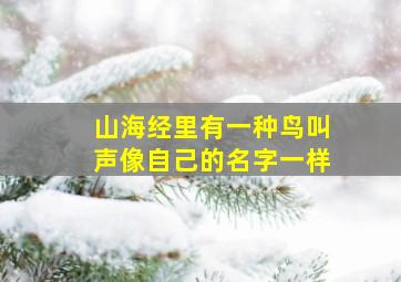 山海经里有一种鸟叫声像自己的名字一样