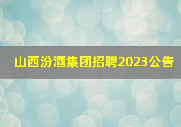 山西汾酒集团招聘2023公告