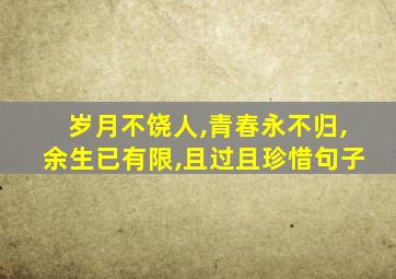 岁月不饶人,青春永不归,余生已有限,且过且珍惜句子