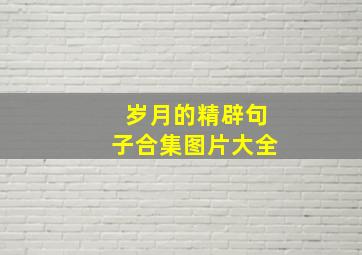 岁月的精辟句子合集图片大全