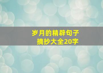 岁月的精辟句子摘抄大全20字