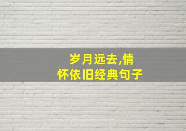 岁月远去,情怀依旧经典句子