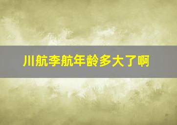 川航李航年龄多大了啊