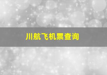 川航飞机票查询