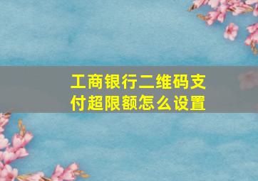 工商银行二维码支付超限额怎么设置