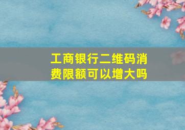 工商银行二维码消费限额可以增大吗