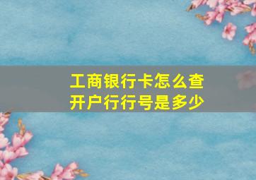 工商银行卡怎么查开户行行号是多少