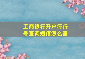 工商银行开户行行号查询短信怎么查