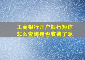 工商银行开户银行短信怎么查询是否收费了呢